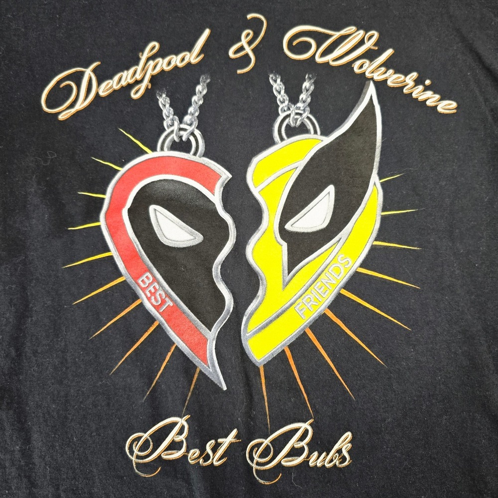 Marvel Deadpool & Wolverine Best Bubs Graphic T Shirt Black Mens Large L